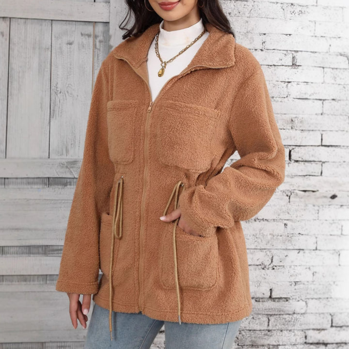 Damen Fleecejacke mit verstellbarem Bund und praktischen Taschen Drune