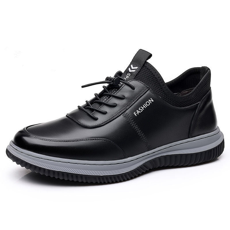 Herren Lederoptik-Sneaker mit stoßdämpfender Komfortsohle und elastischem Einstieg Drune