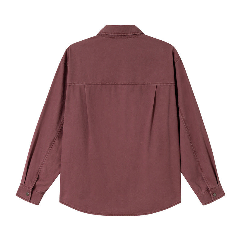 Damen Relaxed-Hemdenjacke aus Baumwoll-Twill mit asymmetrischer Brusttasche Drune