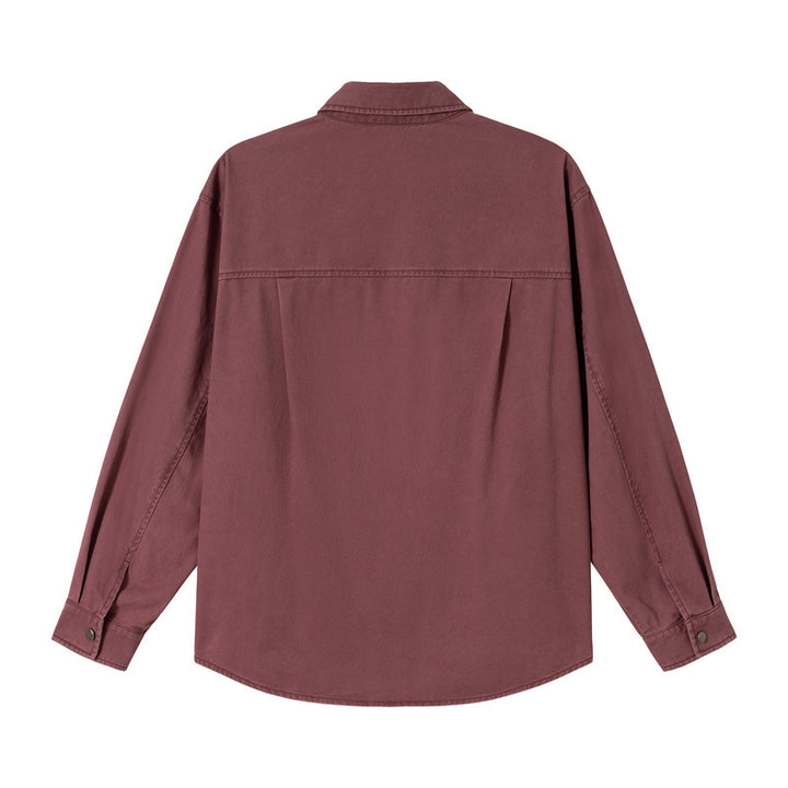 Damen Relaxed-Hemdenjacke aus Baumwoll-Twill mit asymmetrischer Brusttasche Drune