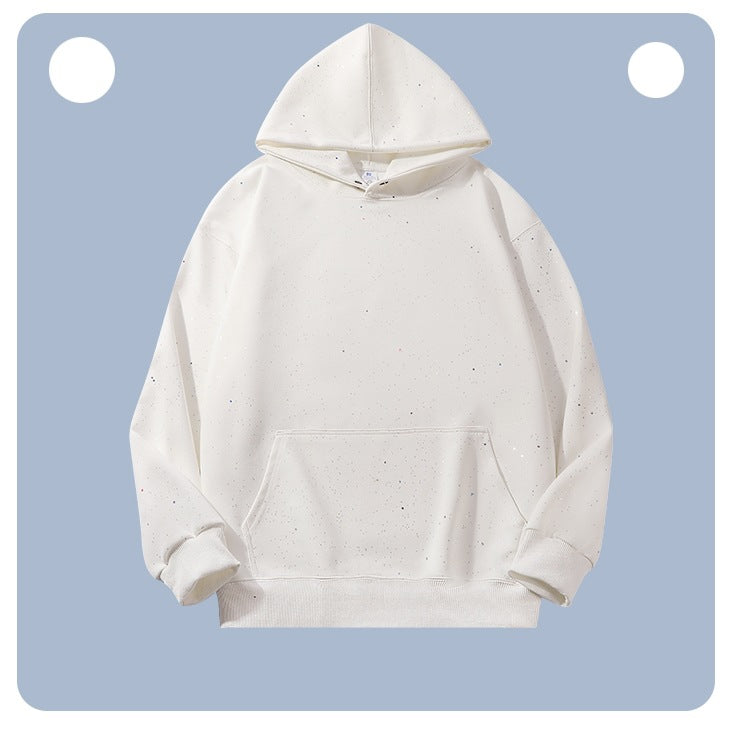 Unisex Oversize-Kapuzenpullover aus French-Terry mit Kängurutasche & dezenter Sprenkeloptik Drune