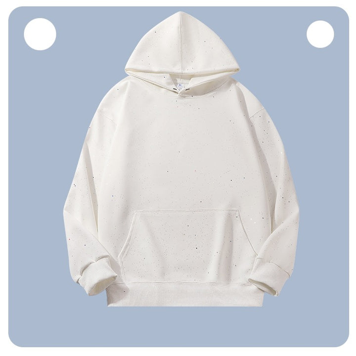 Unisex Oversize-Kapuzenpullover aus French-Terry mit Kängurutasche & dezenter Sprenkeloptik Drune