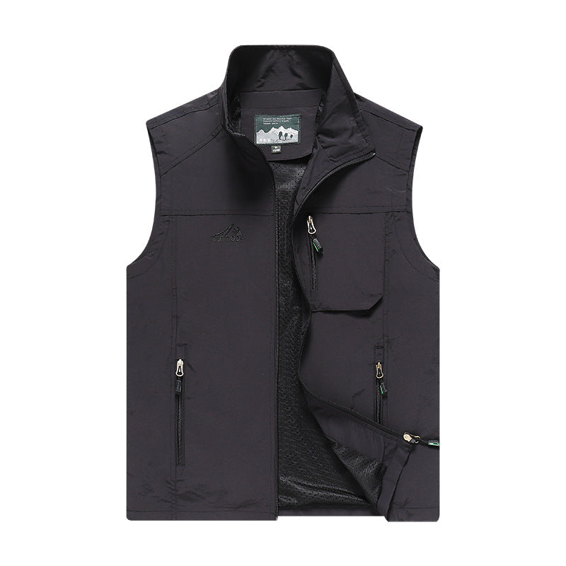 Herren Leichte Multifunktions-Softshellweste mit atmungsaktivem Mesh-Innenfutter und Reißverschlusstaschen Drune