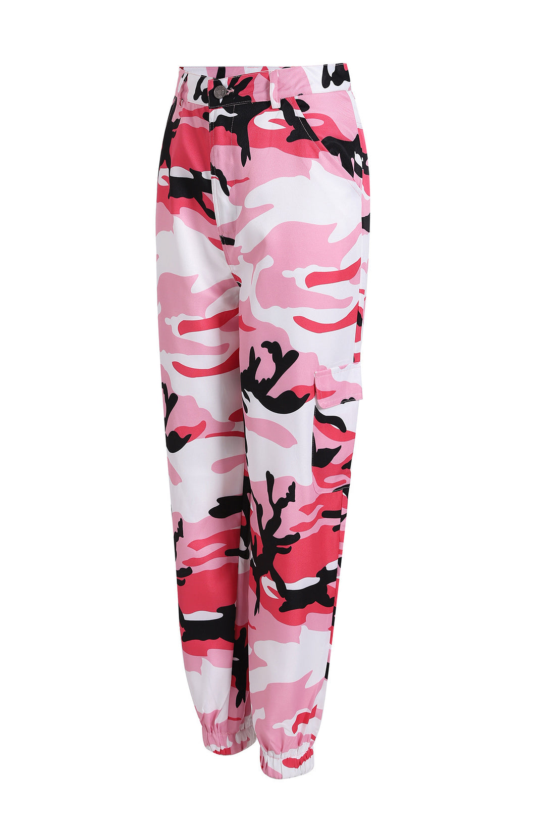 Damen Cargohose mit Camouflage‑Print, elastischem Bund und Beinbündchen Drune