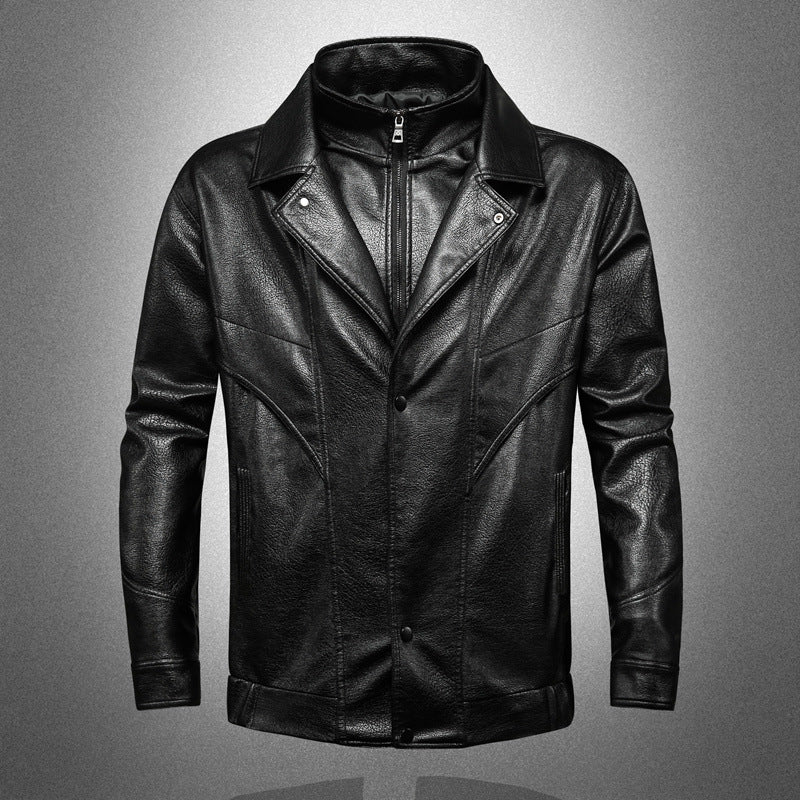 Herren Elegante und Hochwertige Kunstlederjacke Drune