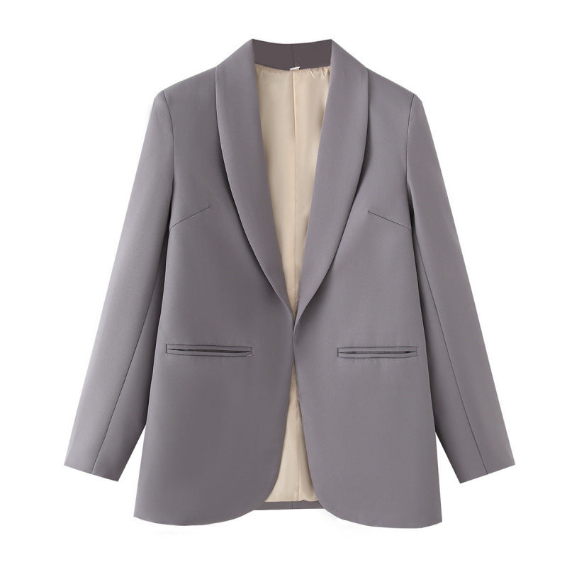 Damen eleganter Blazer mit einzigartigem Schnitt und Taschen Drune