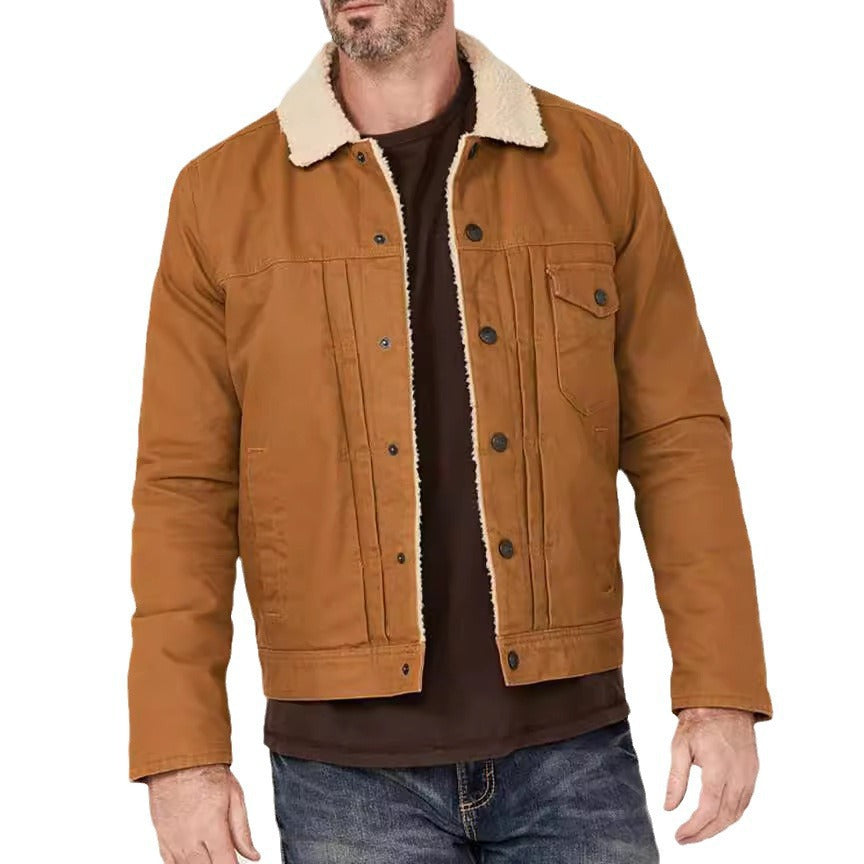 Herren Fleecegefütterte Denimjacke Drune