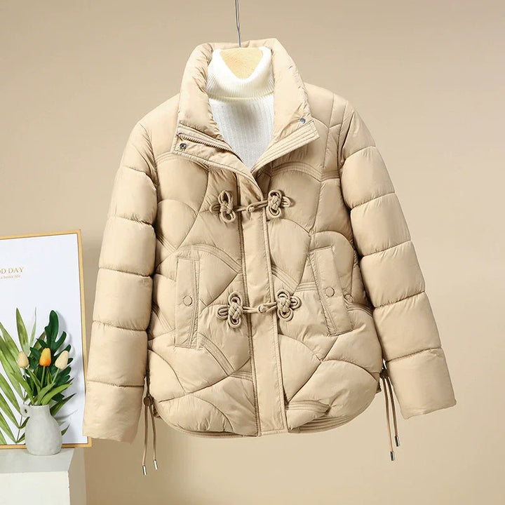 Drune | Pufferjacke Gestepptes Design Kurze Länge Dekorativer Froschverschluss