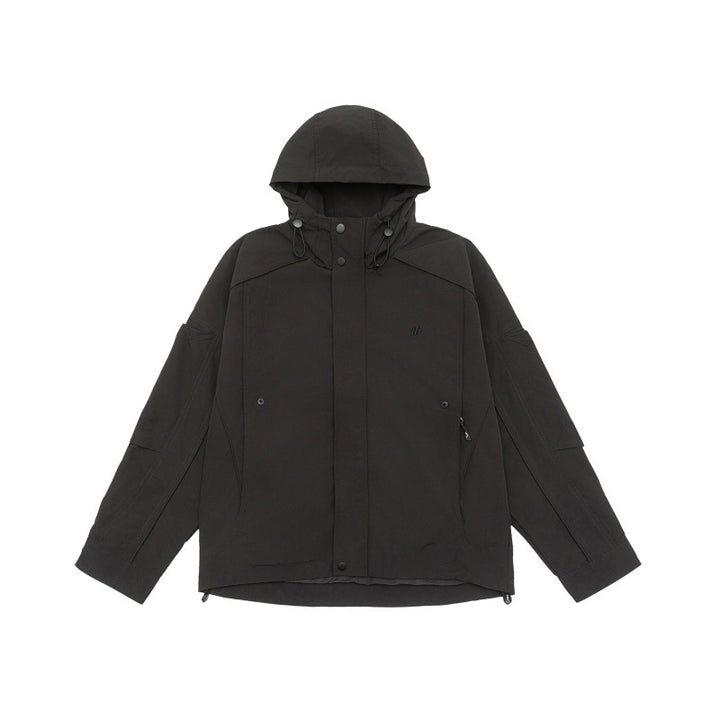 Unisex Technische Kapuzen‑Fieldjacke im Boxy‑Cut mit verdeckter Front und Multifunktions‑Taschen Drune