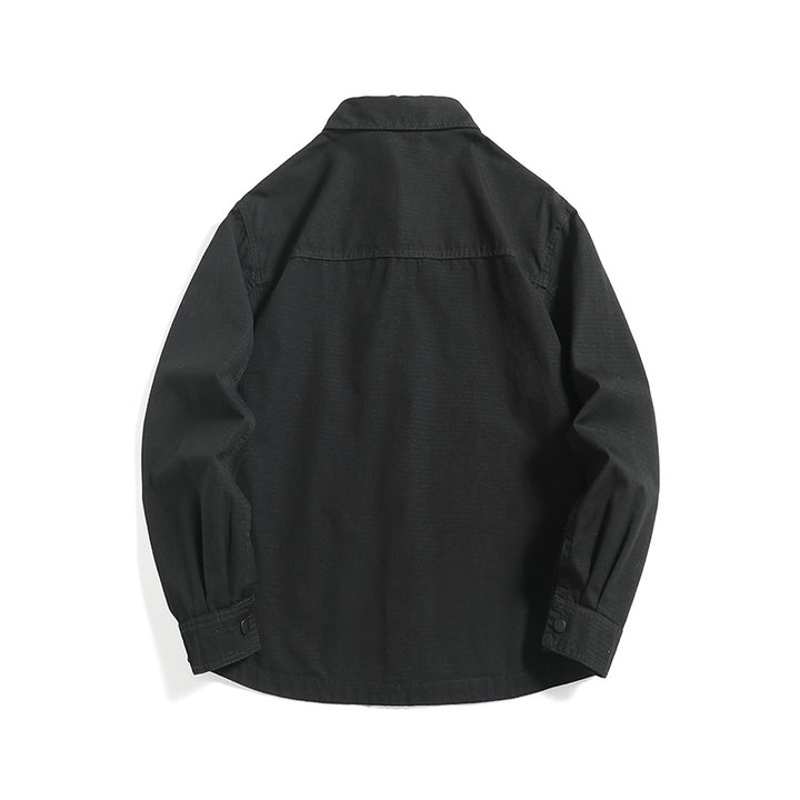 Herren Ripstop-Overshirt mit Druckknopfleiste, geradem Schnitt und Brusttasche Drune