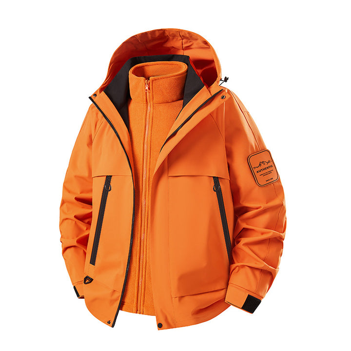 Herren multifunktionale Wasserfeste Softshell-Regenjacke mit abnehmbarer Fleece-Innenjacke Drune