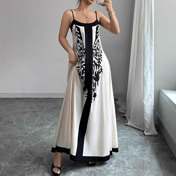 Damen Maxikleid mit floralem Design und seitlichen Schlitzen Drune