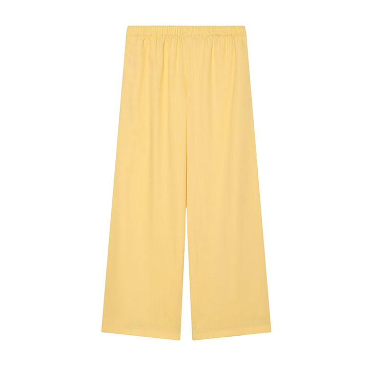Damen Weite Palazzo-Hose mit elastischem Bund und fließendem Leinenmix Drune