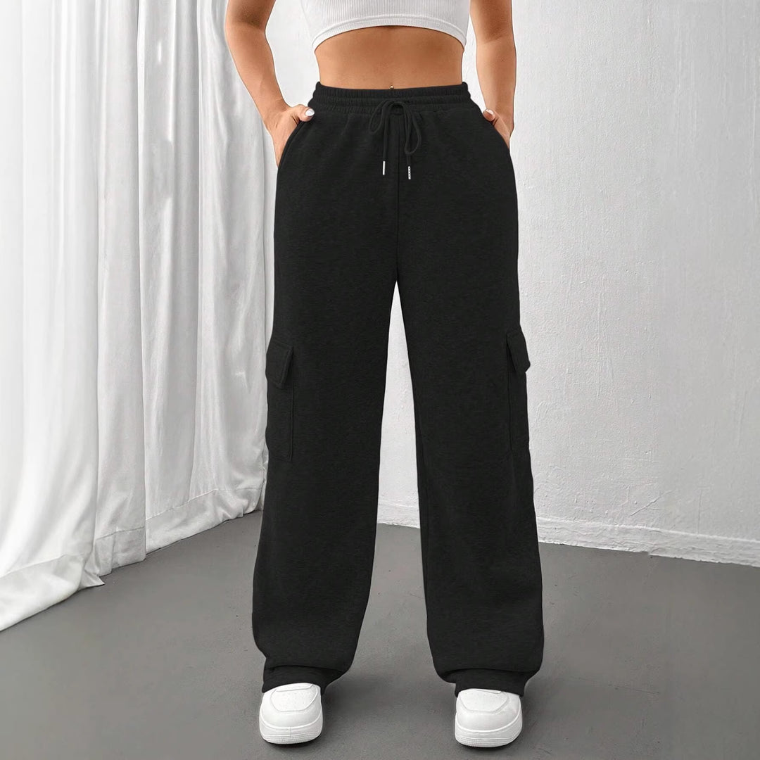 Damen Weite Cargohose im Jogger‑Stil mit Kordelzug Drune