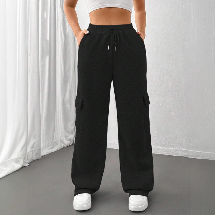 Damen Weite Cargohose im Jogger‑Stil mit Kordelzug Drune