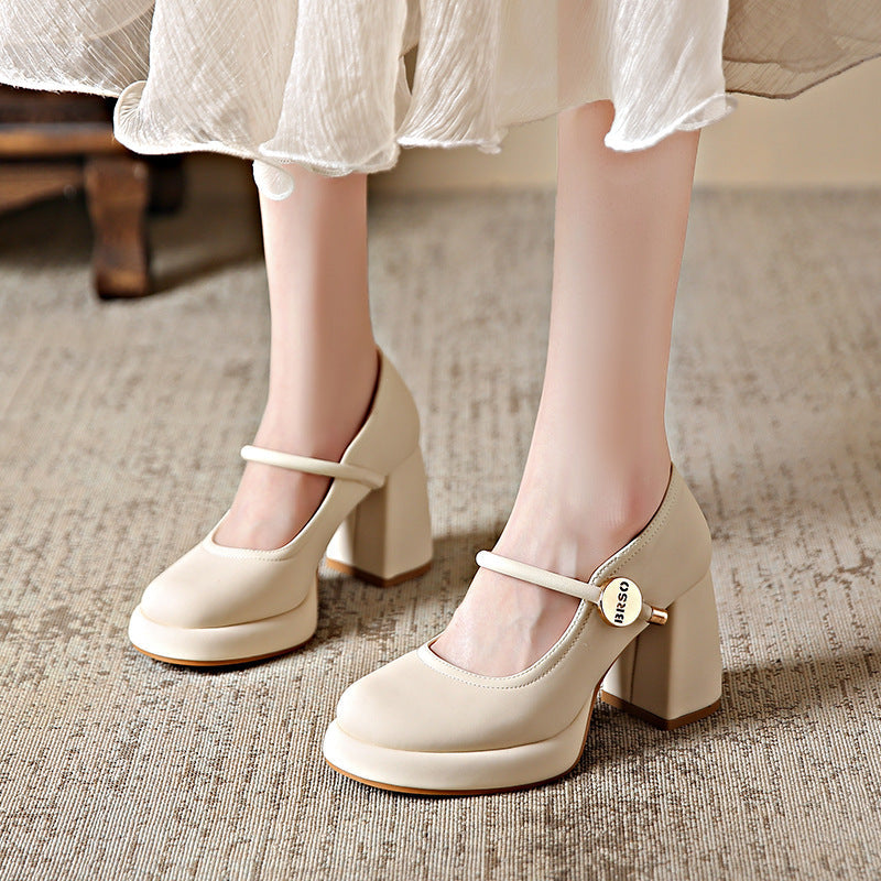Damen Mary Jane Schuhe mit komfortablem Blockabsatz Drune