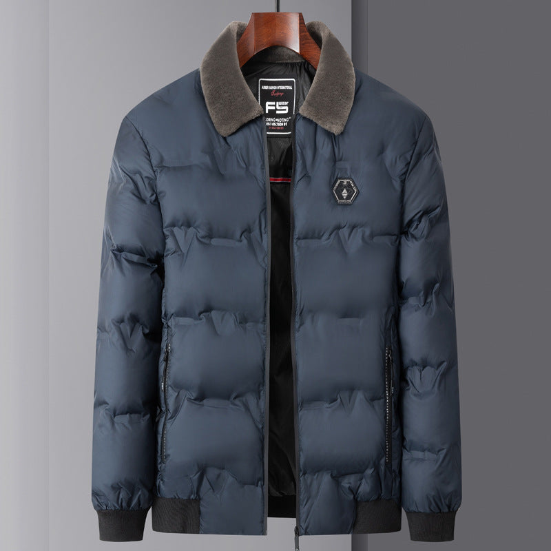 Herren nan gesteppte Thermojacke mit Kunstfellkragen winddicht wasserabweisend und mehreren Reißverschlusstaschen Drune