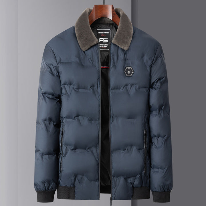 Herren nan gesteppte Thermojacke mit Kunstfellkragen winddicht wasserabweisend und mehreren Reißverschlusstaschen Drune