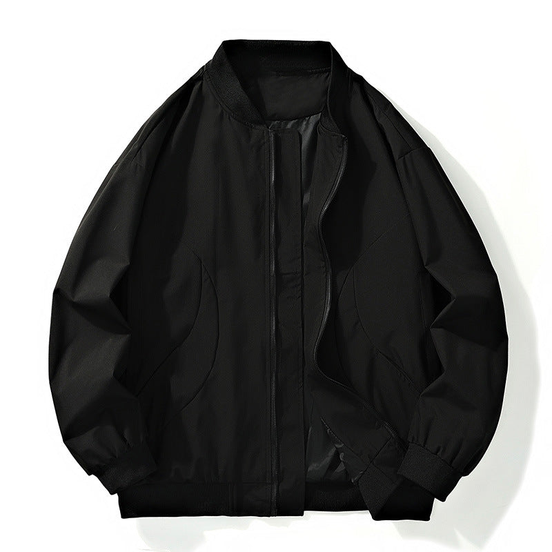 Herren leichter Oversize-Bomber mit elastischen Rippbündchen und verdeckter Reißverschlussblende Drune