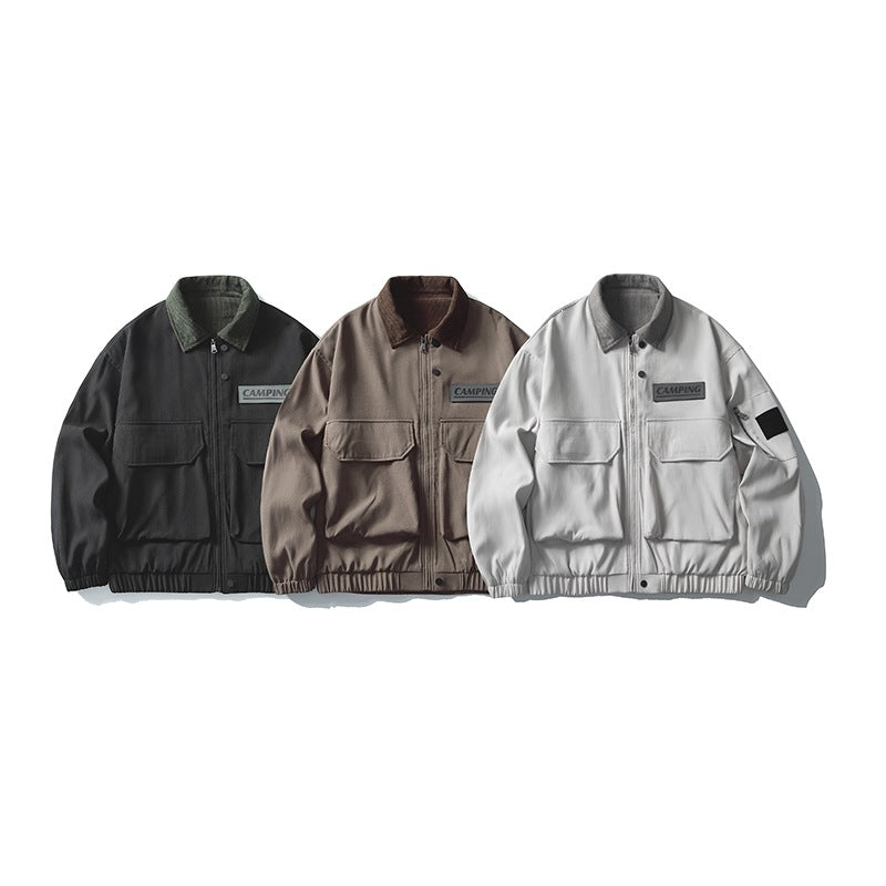 Damen Oversize Utility-Jacke mit Fleece‑Kragen & Multifunktions‑Taschen Drune
