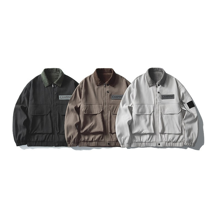 Damen Oversize Utility-Jacke mit Fleece‑Kragen & Multifunktions‑Taschen Drune
