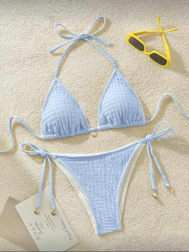 Damen Raffinierter Triangel-Bikini mit elegantem Rüschendesign Drune