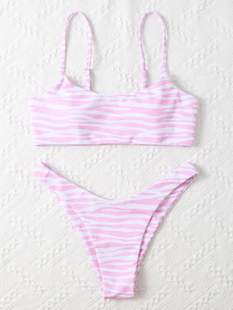 Damen Bikini-Set mit zeitgemäßem Zebra-Print Drune