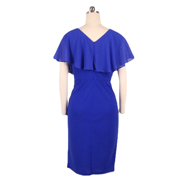 Damen figurbetontes Kleid mit eleganter Rüschendetail Drune