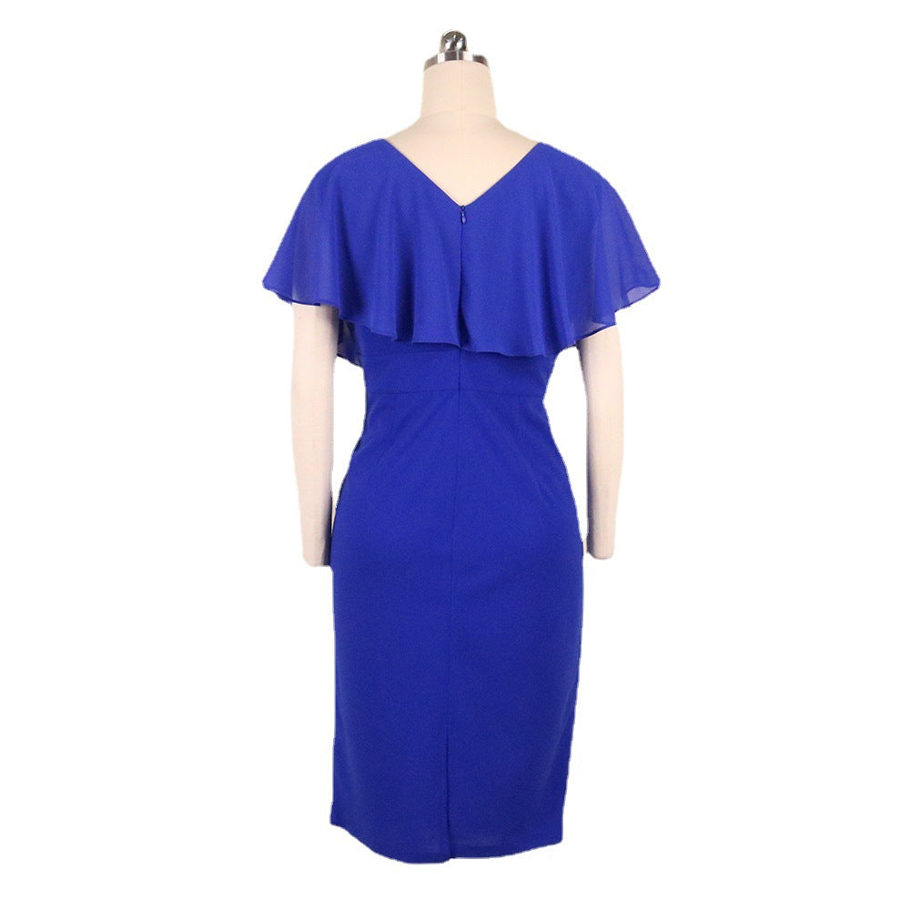 Damen Elegantes Kleid mit schwingenden Volantärmeln Drune
