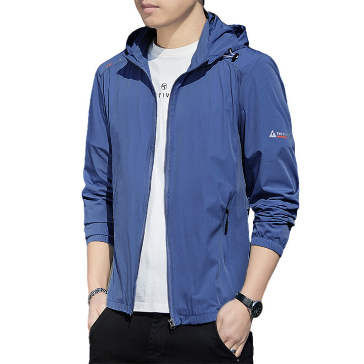Herren Ultraleichte Wind- und Regenjacke mit Kapuze, Packfunktion und Reißverschlusstaschen Drune