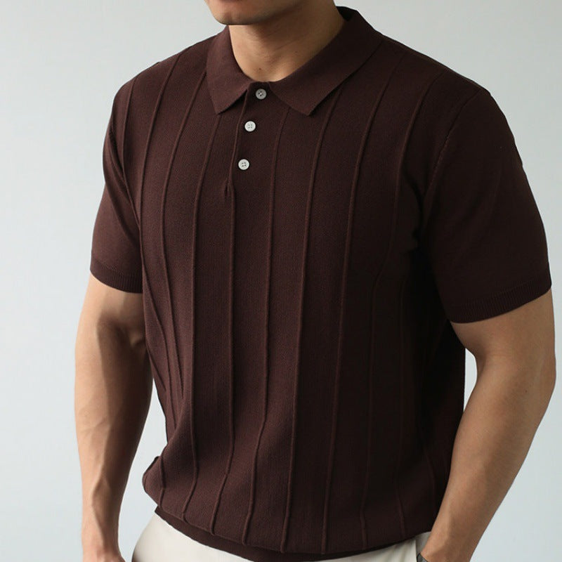 Herren Kurzarm Poloshirt mit Struktur Drune