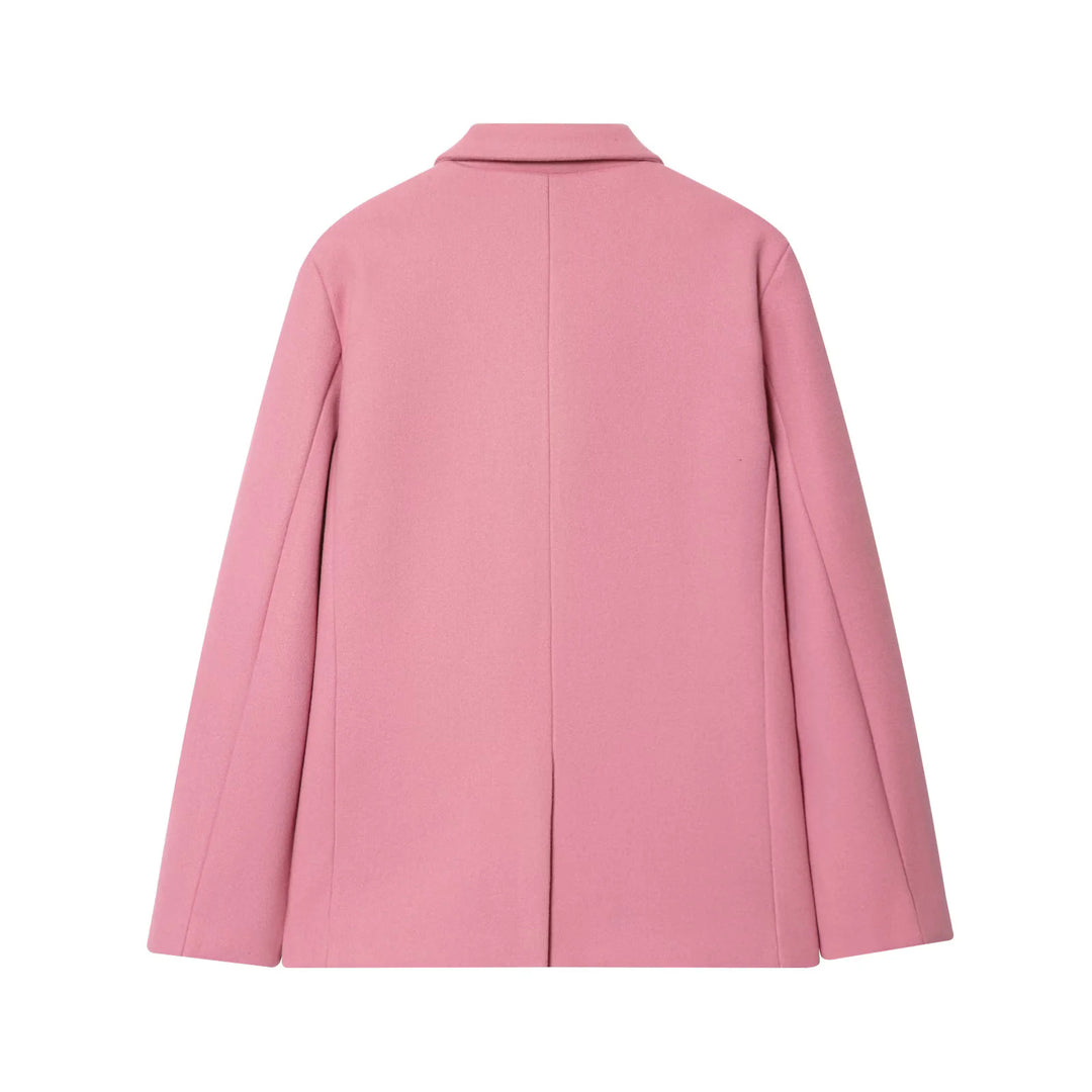 Damen nan taillierter Wollblazer mit Reverskragen und aufgesetzten Taschen Drune