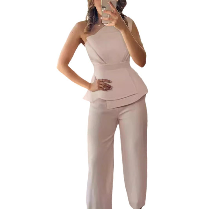 Damen Modischer Jumpsuit mit schickem Tailleneffekt und gerafftem Oberteil Drune