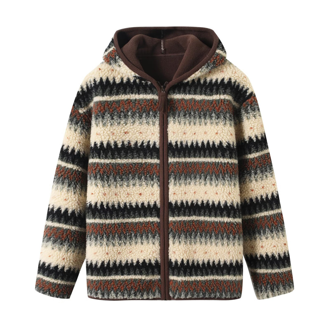 Damen Gemütliche Fleecejacke mit modischem Muster Drune