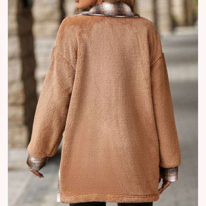 Damen Flanelljacke mit weichem Plüsch Drune