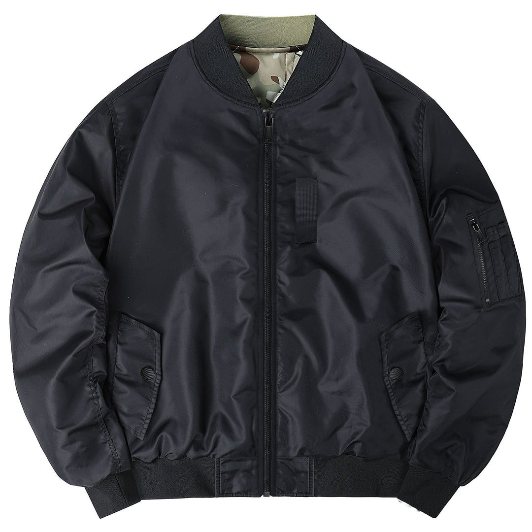 Herren  Classic Pilot Bomberjacke mit Utility-Ärmeltasche und gestepptem Futter Drune