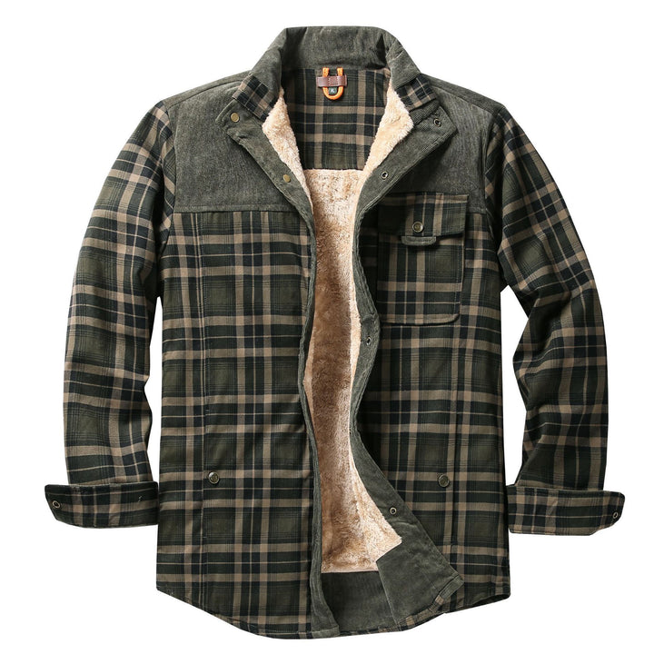 Herren Lässige Flanelljacke mit Teddyfutter Drune