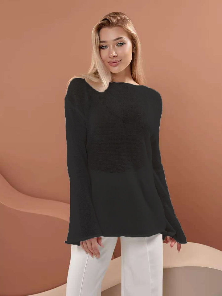 Damen luftiger Oversized-Strickpullover mit weitem Schnitt Drune