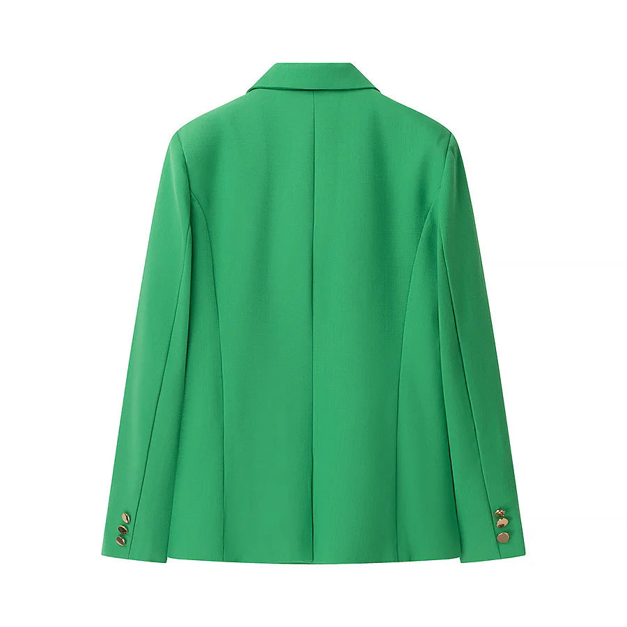 Damen nan leicht taillierter Ein-Knopf-Blazer mit Schalkragen und Pattentaschen Drune