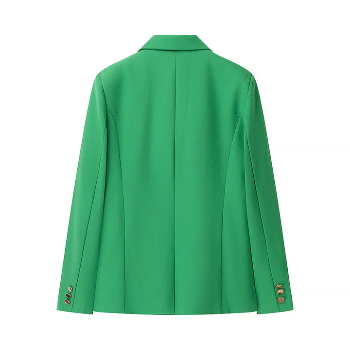 Damen nan leicht taillierter Ein-Knopf-Blazer mit Schalkragen und Pattentaschen Drune