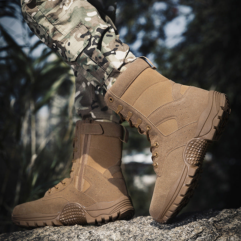 Herren Hochschnitt‑Einsatzstiefel aus Velours- und Cordura‑Mix mit profiliertem Multiterrain‑Grip Drune