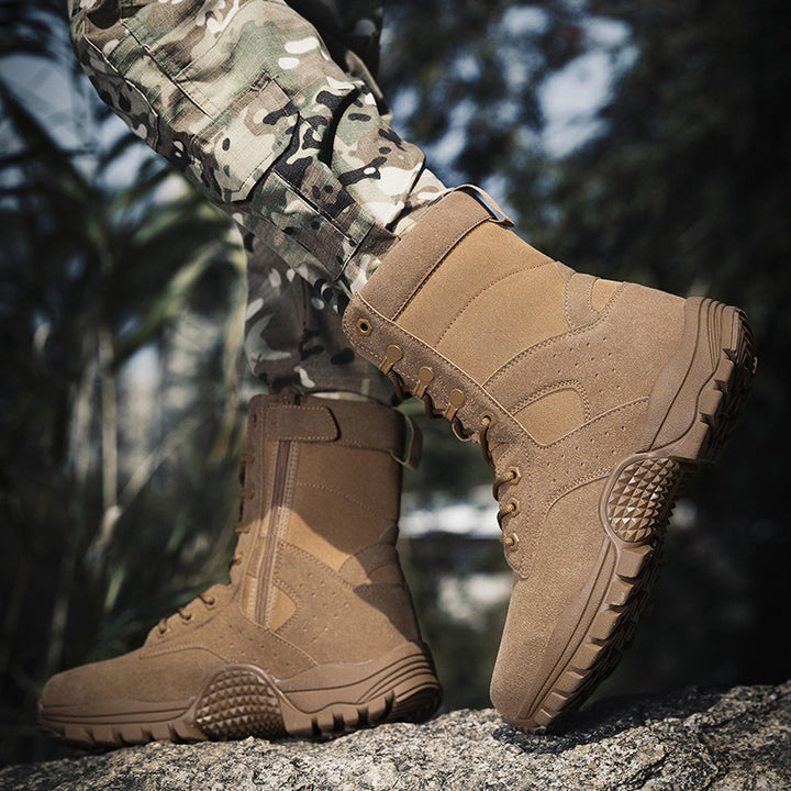 Herren Hochschnitt‑Einsatzstiefel aus Velours- und Cordura‑Mix mit profiliertem Multiterrain‑Grip Drune