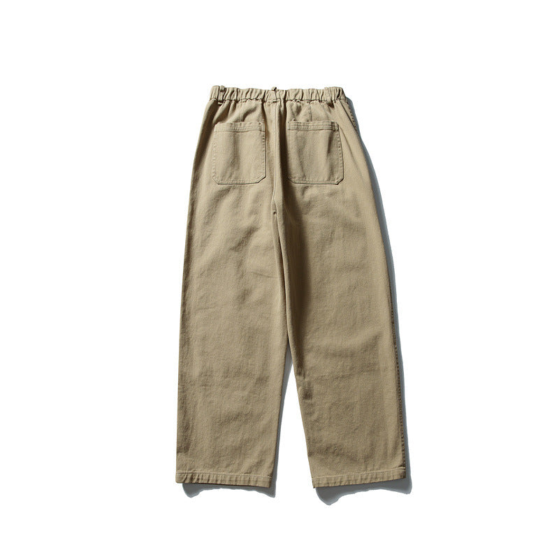 Herren weite Utility-Arbeitshose mit aufgesetzten Patch‑Taschen und elastischem Bund Drune