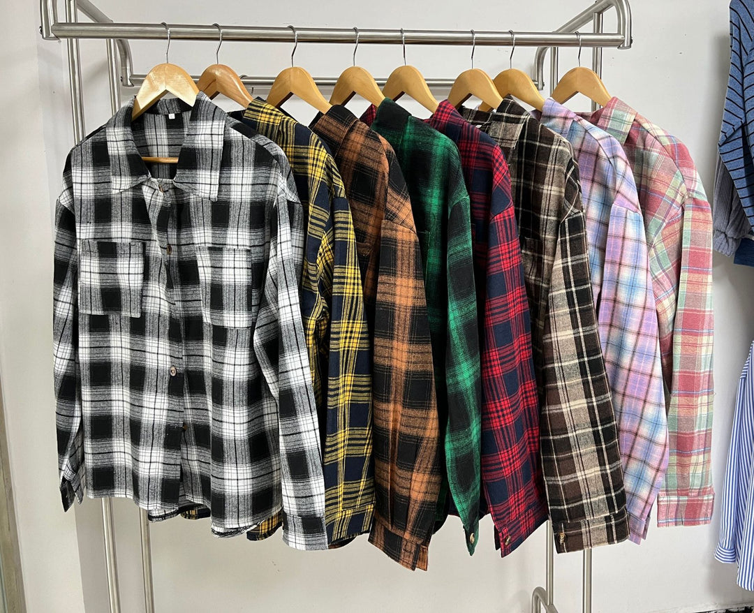 Damen Karierte Overshirtjacke mit lässigem Schnitt und praktischen Taschen Drune