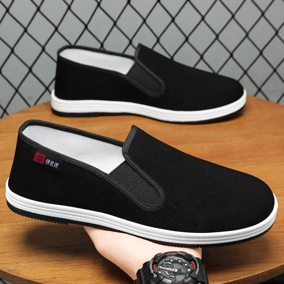 Herren nan leichter Canvas-Slip-On Alltagsschuh mit elastischem Einstieg, gepolsterter Innensohle und griffiger Gummilaufsohle Drune