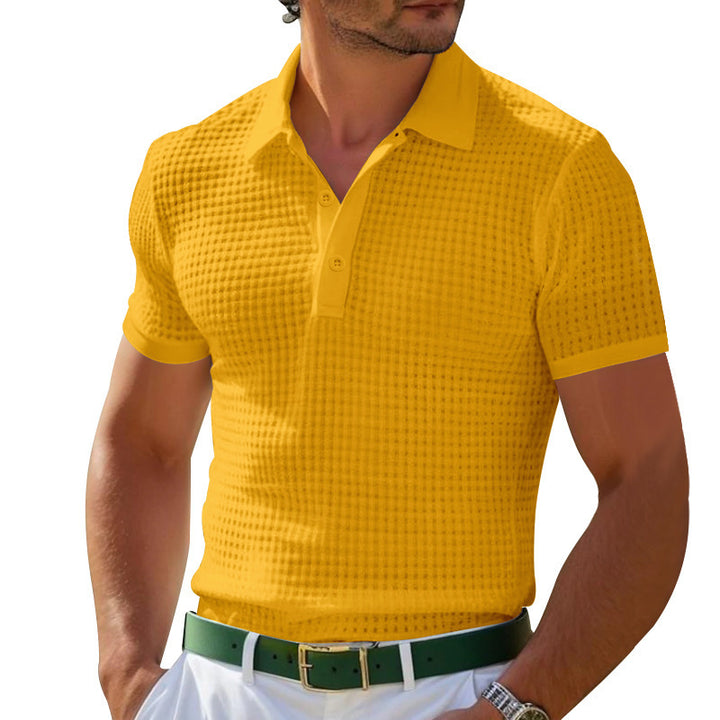 Herren nan Poloshirt mit Strukturstrick und schmalem Schnitt Drune