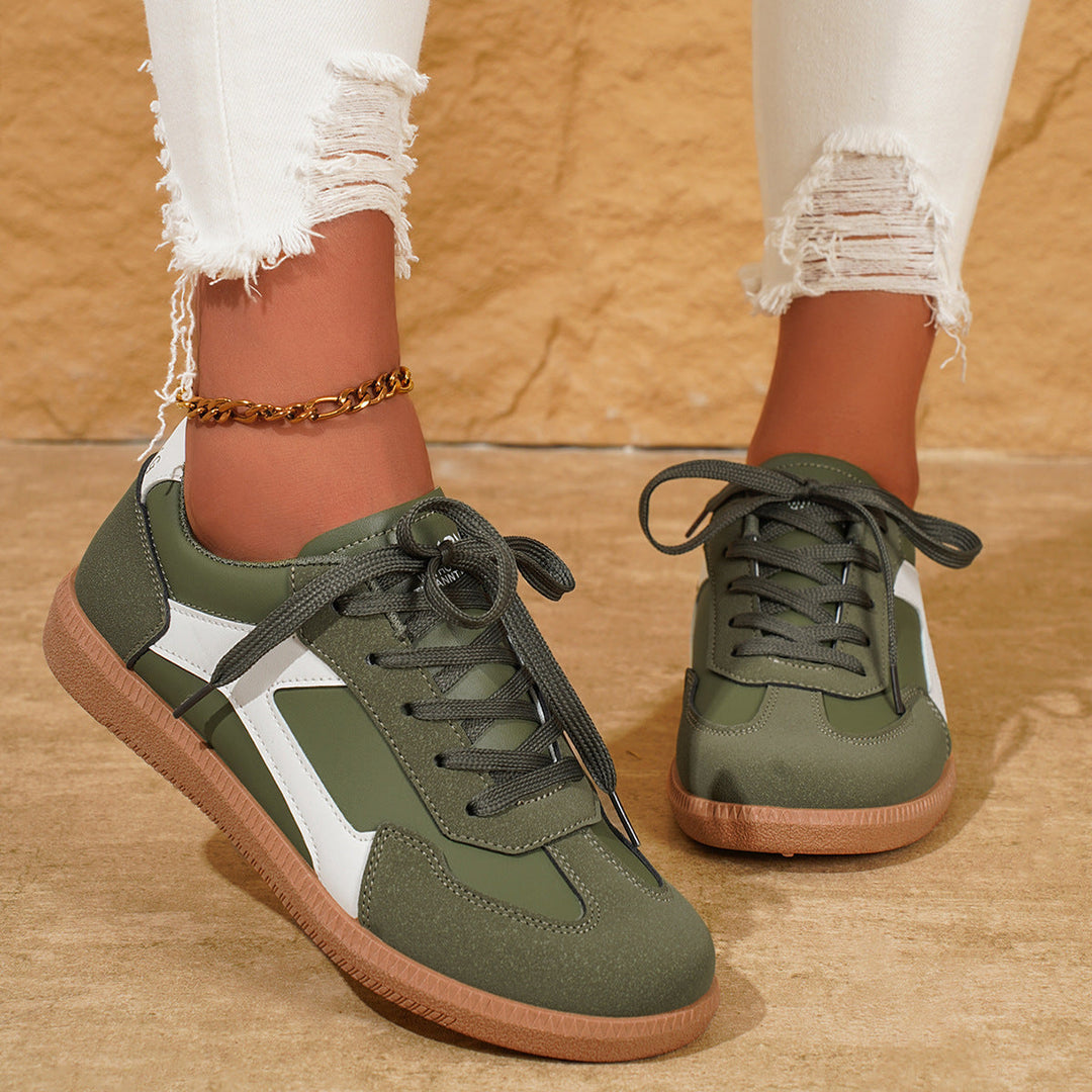 Damen sportliche Sneakers im Retro-Stil mit atmungsaktiver Oberflächenstruktur und rutschfester Sohle Drune