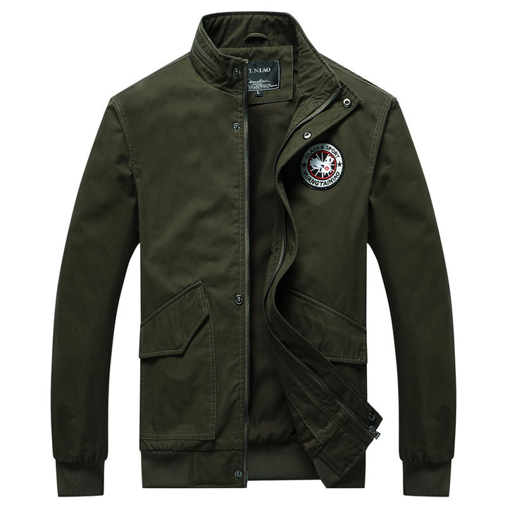 Herren Übergangsjacke im Field‑Bomber‑Mix mit Stehkragen und Multifunktions‑Pattentaschen Drune