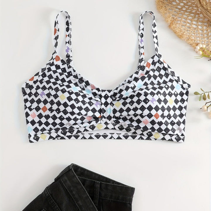 Damen Triangel-Bikini Oberteil mit modernem grafischen Muster Drune