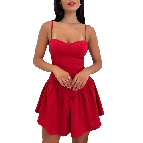 Damen trägerloses Minikleid mit Rüschendesign und figurbetontem Schnitt Drune